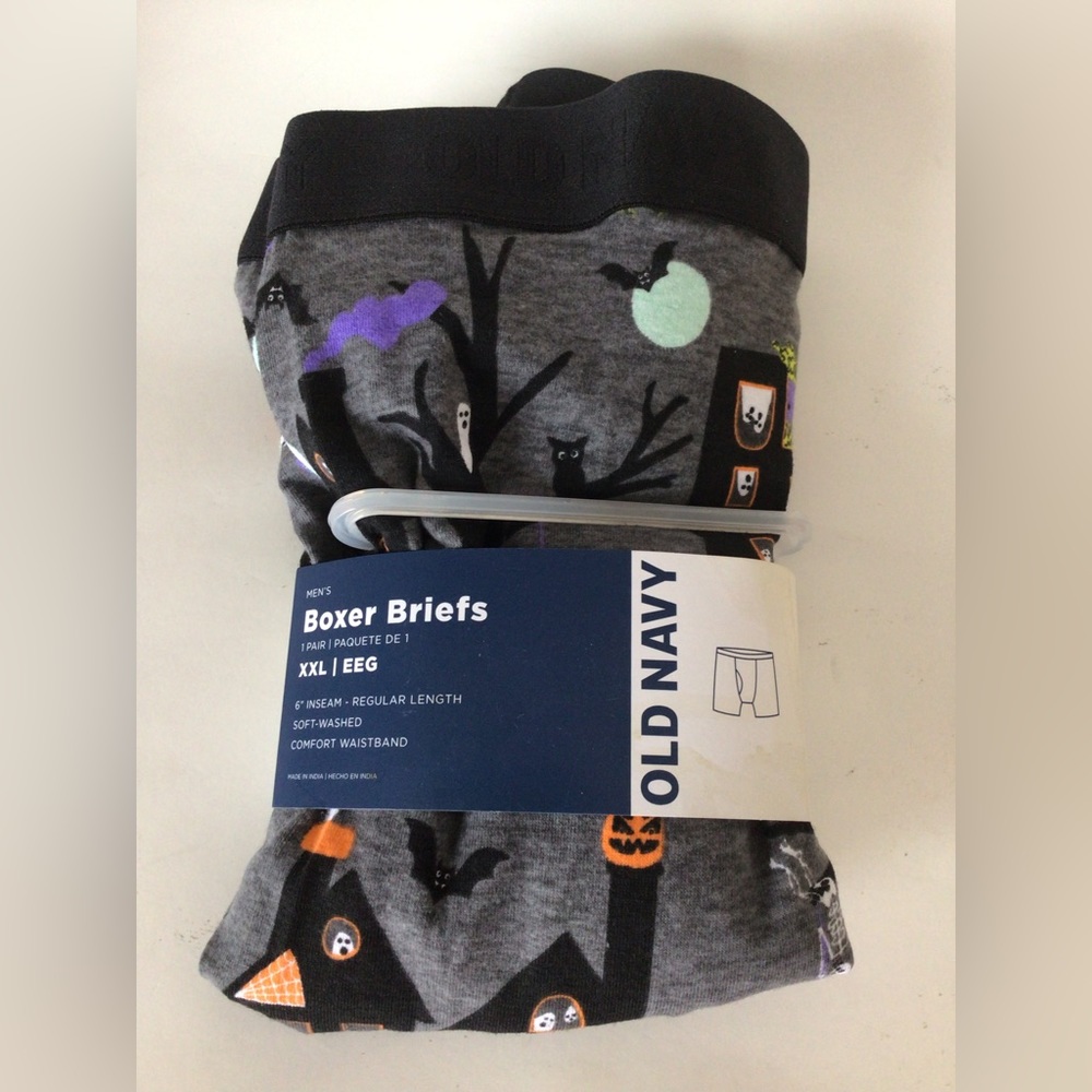 OLD NAVY (Size XXL) Men's Boxer Briefs, Halloween/Pumpkins/Haunted House Print